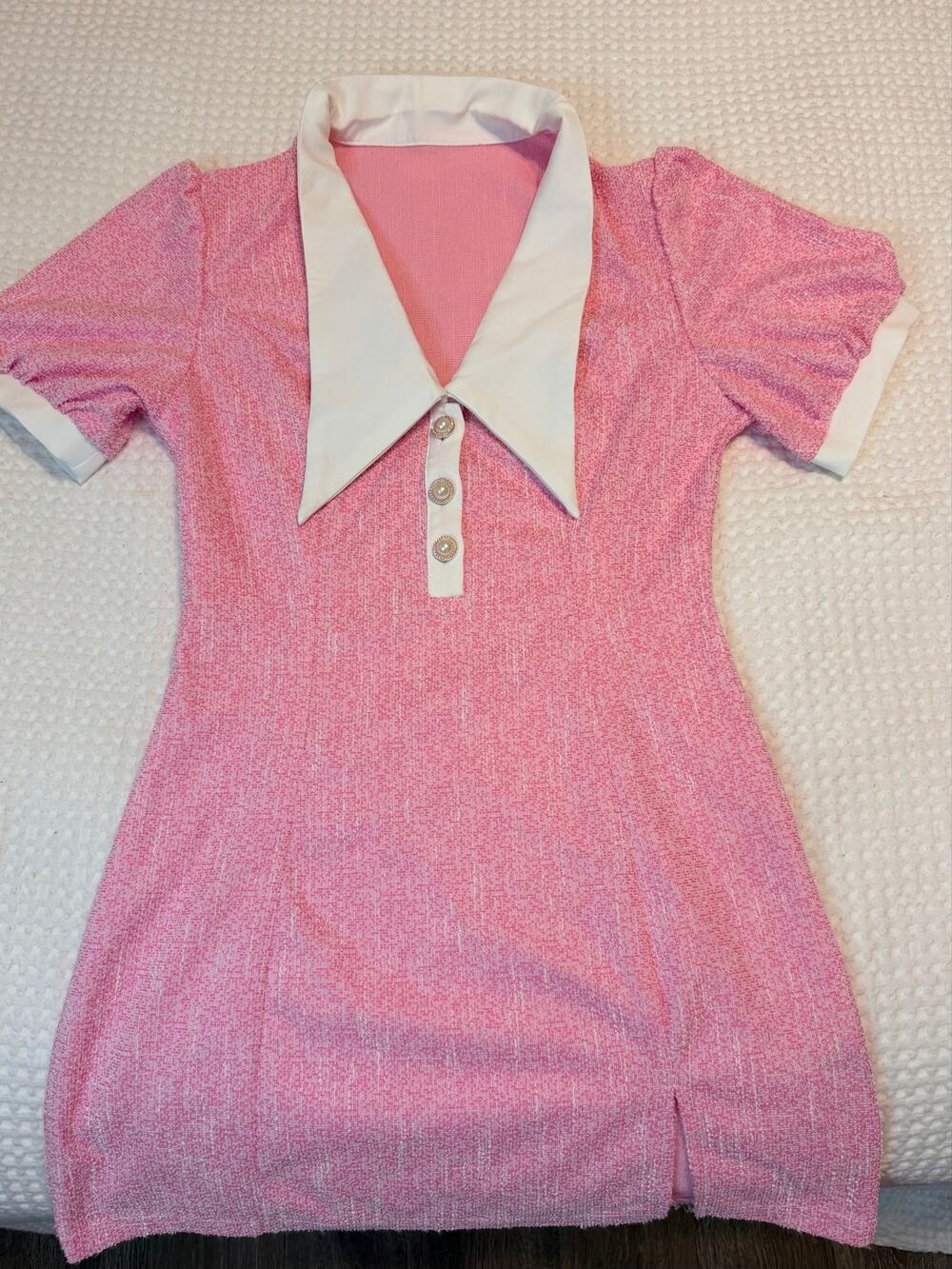 Women’s Barbie Pink Collared Mini Dress - Small